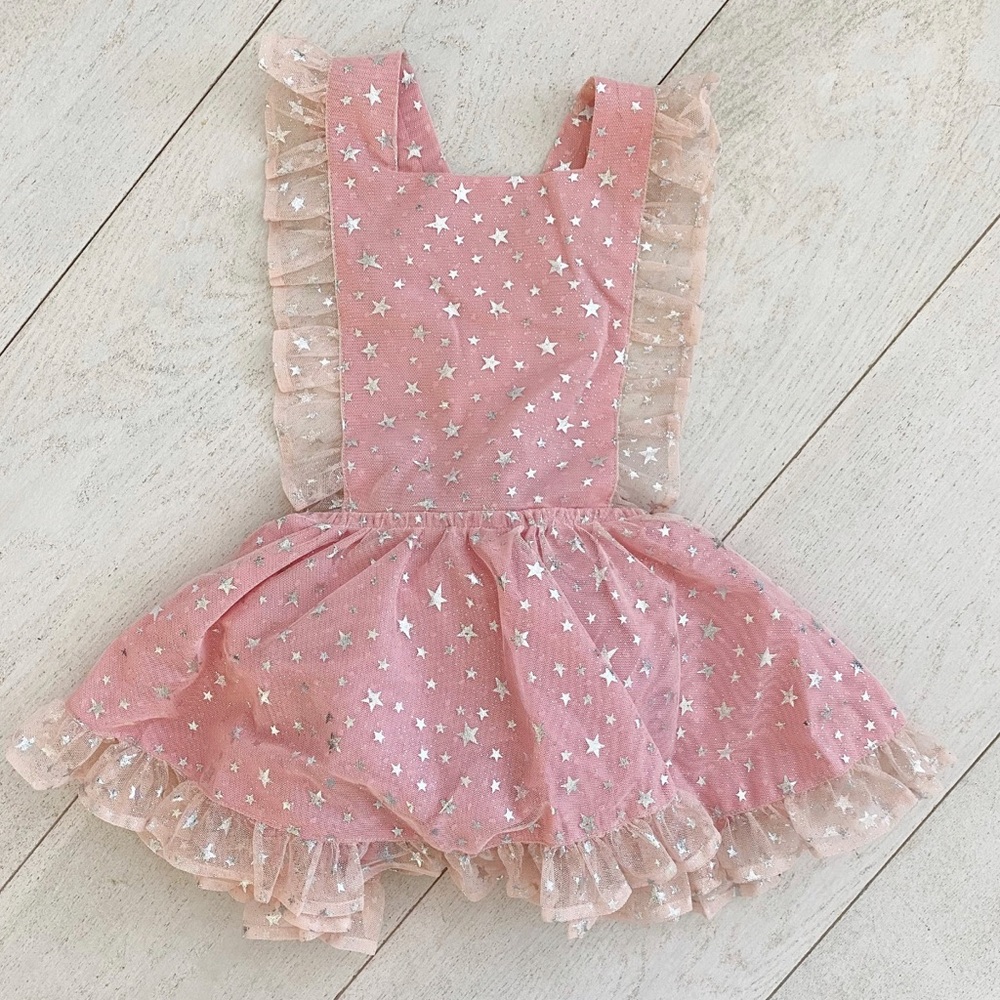 Numi New in Bag Pink Twinkly Star Pinafore 6t
